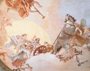 Bryllupsallegori af Giambattista Tiepolo (1696-1770), fresco, detalje, loft fra bryllupsallegorirummet, Ca 
