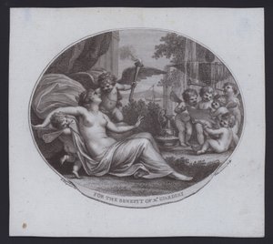 Fordelsbillet til den italienske violinist, komponist og operaimpresario Felice de Giardini af Giovanni Battista (after) Cipriani