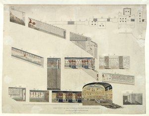 Sektion af Psammuthis grav i Theben, opdaget og åbnet af Belzoni i 1818