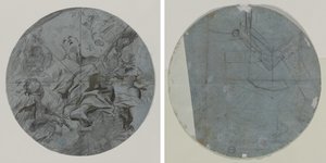 Apoteose af en helgen (recto); Arkitektonisk skitse(?) (verso)