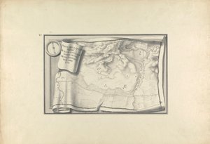 Plan over ruinerne ved Sardes med svindler af gamle bygninger, der stadig eksisterede i 1750 af Giovanni Battista Borra