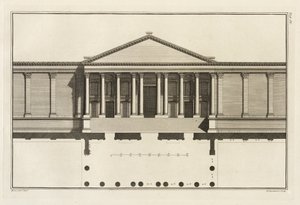 Opretstående af den store indgang til templets gård, 1753