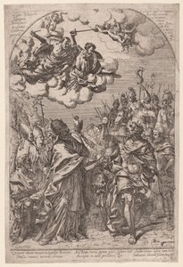Attila ved Roms porte af Giovanni Battista Bracelli, after Alessandro Algardi