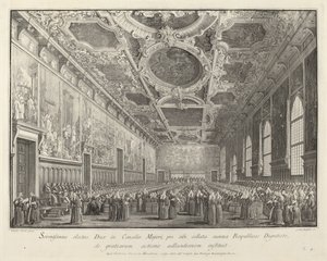 Dogen vender tilbage tak i Sala del Consiglio Maggior, 17631766.