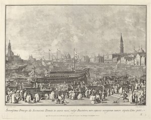 Dogen i Bucintoro afgår til Porto di Lido på Kristi Himmelfartsdag, 17631766. af Giovanni Battista Brostoloni