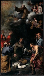 Mirakel af Sankt Bernardino af Siena (olie på lærred