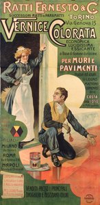 Reklameplakat for Ratti Ernesto og Co. Paint-butikkerne, Italien af Giovanni Battista Carpanetto