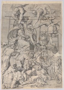 Nedstigningen fra korset, 1550-1600. af Giovanni Battista Cavalieri