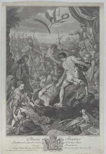 Sankt Vitalis af Milanos martyrdød, som bliver begravet levende, 1776 af Giovanni Battista Cecchi