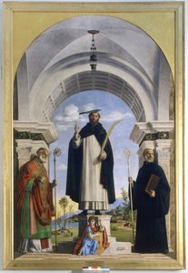 Sankt Peter Martyr med de hellige Nicholas og Benedikt af Giovanni Battista Cima da Conegliano