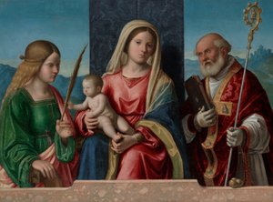 Jomfru og barn med de hellige Catherine og Nicholas af Giovanni Battista Cima da Conegliano