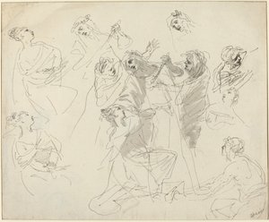 Figurstudier [recto] af Giovanni Battista Cipriani