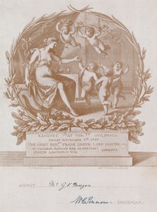 Invitation til en banket i Guildhall, London, den 9. november 1900 af Giovanni Battista Cipriani