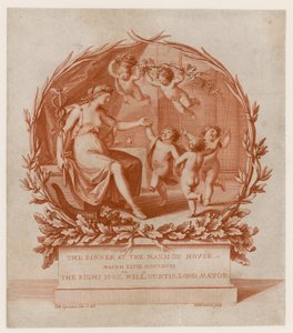Invitation til middag i Mansion House, London, den 28. marts 1796 (gravering) af Giovanni Battista Cipriani