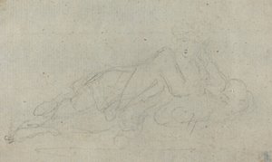 Tilbagelænet kvinde [verso] af Giovanni Battista Cipriani