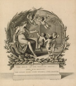 Billet til The Ball at the Mansion House, London, 17. april 1775 af Giovanni Battista Cipriani
