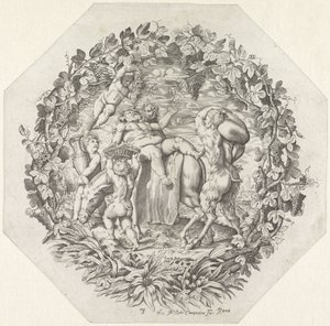 Bacchanal mødte berusede Silenus af Giovanni Battista Costantini