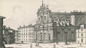Ignatius af Loyola-kirken på Campus Martius, Rom, gravering af Giovanni Battista Falda (1640 eller 1643-1678), Italien af Giovanni Battista Falda