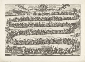 Procession af pave Innocentius XI til Johannes Lateran af Giovanni Battista Falda
