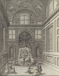 Stanza de Venti i Belvedere Theatre i Frascati ..., 1691 eller senere. af Giovanni Battista Falda
