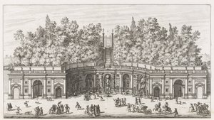 Teater of the Waters i de tuinen af ​​Villa Aldobrandini te Frascati Udsigt og højde af det store vandteater i Villa Aldobrandina (...) (titel på objektet) Frascati-villaernes springvand (serietitel) Fonteinen van Frascati (serietitel)
