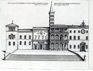 Benediction Loggiaen i den gamle Vatikanbasilika