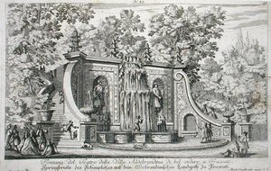 Teaterfontæne ved Villa Aldobrandina, Frascati, ca. 1675, fra 