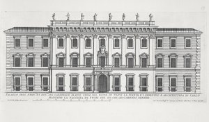 Udsigt over facaden på Palazzo Chigi, Rom designet af Matteo di Castello, Carlo Maderno (1556-1629) og Giovanni Bernini (1598-1680)
