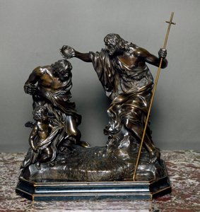 Jesu dåb. Bronze skulptur