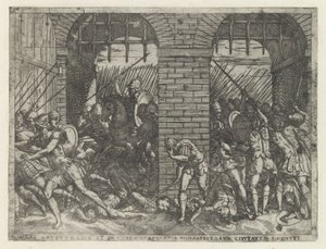 Romeinse soldaten vallen Crustumerium binnen Offeret for Crustumeni (...) frataget sit statsborgerskab (titel på objektet) Leven van Romulus en Remus (serietitel)