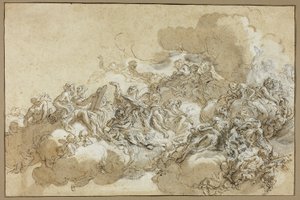 Detaljestudie til Antagelsen af St. Agnes af Giovanni Battista Gaulli