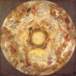 Sankt Agnes modtages i himlen af Giovanni Battista Gaulli
