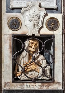 Døden i fængslet, fra Gislenis grav (polykrom marmorskulptur af Giovanni Battista Gisleni