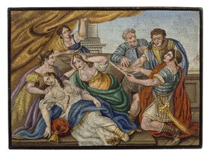 En fin italiensk mikromosaikplade af Giovanni Battista Luchini