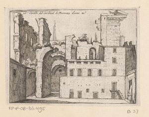 Resten van het Serapeum te Rom Kartille af kardinal di Fiorenza Leone XI (titel på objekt) Gezichten op Rom (serietitel) Nogle udsigter og perspektiver af ubeboede steder i Rom (serietitel)