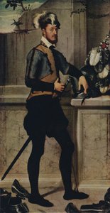 En ridder med sin dysthjelm, 1554-1558, 1936 af Giovanni Battista Moroni