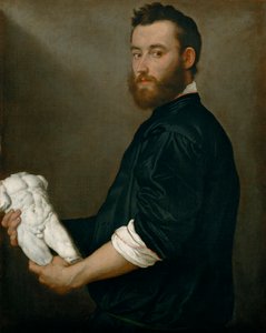 ""Portræt af billedhuggeren Alessandro Vittoria (1525-1608)"" (Billedhuggeren Alessandro Vittoria (1525-1608)) Maleri af Giovan Battista Moroni (1520/25-1578) - ca. 1552-1556 Dim. 1556 Dim. ,6 cm kunsthistorisk museum, Wien af Giovanni Battista Moroni