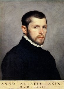 Portræt af ung mand, af Giovanni Battista Moroni (ca 1525-1578), olie på lærred, 44,4x56,9 cm af Giovanni Battista Moroni