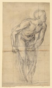 Et stående mandligt nøgenbillede (recto); Et stående mandligt nøgenbillede (verso) af Giovanni Battista Naldini