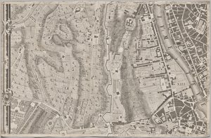 Nyt kort over Rom bragt frem i lyset af Giambattista Nolli i året MDCCXLVII, kendt som La Pianta Grande di Roma