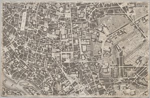 Nyt kort over Rom bragt frem i lyset af Giambattista Nolli i året MDCCXLVII, kendt som La Pianta Grande di Roma