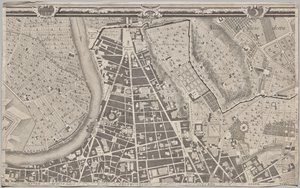Nyt kort over Rom bragt frem i lyset af Giambattista Nolli i året MDCCXLVII, kendt som La Pianta Grande di Roma