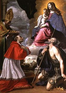 Madonna og barn med helgener af Giovanni Battista Pesari