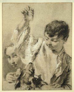 Giacomo fodrer en hund af Giovanni Battista Piazzetta