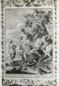 Jerusalem Delivered, canto XX, illustration af Giovanni Battista Piazzetta (1683-1754) til digt af Torquato Tasso (1544-1595), udgave udgivet i Venedig i 1745, Italien af Giovanni Battista Piazzetta