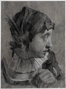 Hoved af en ung pige (Barbara Piazzetta?) af Giovanni Battista Piazzetta
