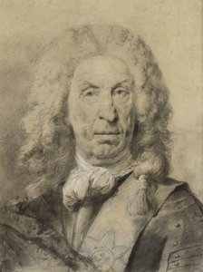 Portræt af marskal von der Schulenburg, ca. 1735 (sort-hvidt kridt med kul på papir) af Giovanni Battista Piazzetta