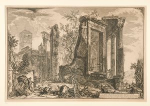 En anden udsigt over Sibyllens tempel i Tivoli, fra Vedute di Roma af Giovanni-Battista Piranesi