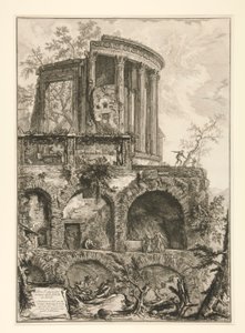 En anden udsigt over Sibyllens tempel i Tivoli, fra Vedute di Roma af Giovanni-Battista Piranesi