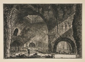 En anden indvendig visning af Villa of Maecenas i Tivoli, fra Vedute di Roma af Giovanni-Battista Piranesi